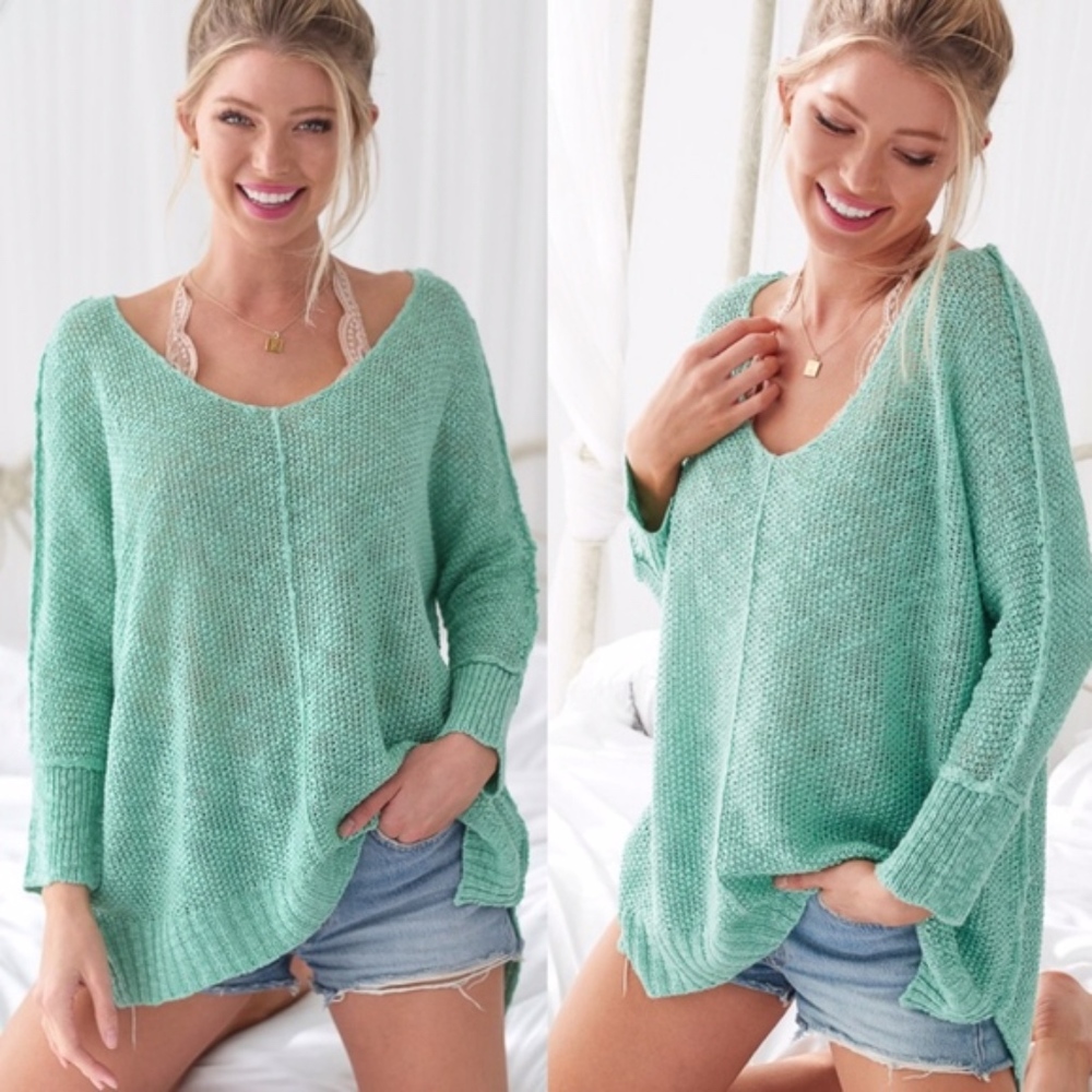 PAULA Light Knit Sweater - MINT - Picture 4 of 5